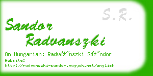 sandor radvanszki business card
